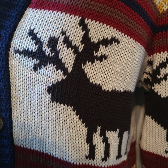 Men's O'Hanlon Mills button front shawl neck Christmas sweater - S - Picture 5 of 10
